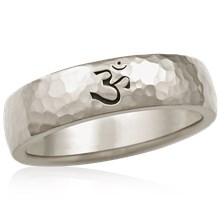 Hammered Symbol Wedding Band