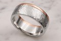Two Tone Hammered Wedding Band