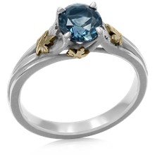 Delicate Tree Branch Maple Leaf Engagement Ring