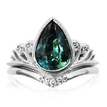 Double Band Tiara Engagement Ring - top view
