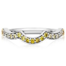 Custom Contoured Leaf Wedding Band - top view