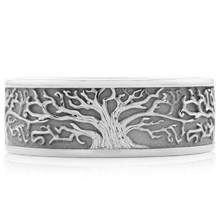 Tree Journey Wedding Band - top view