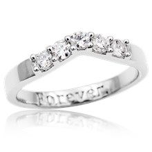 Custom Contoured Band with Diamonds
