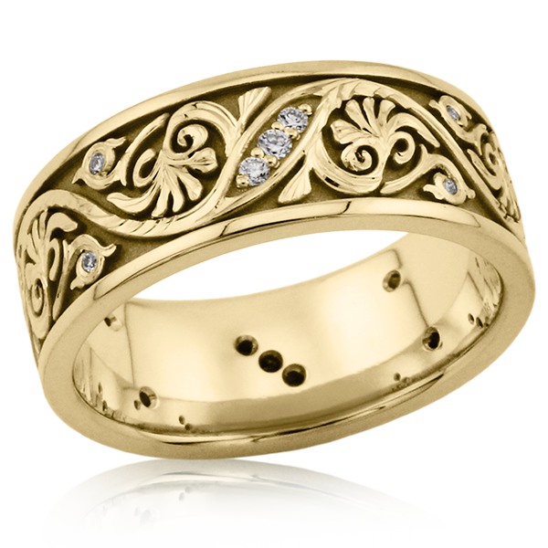 Old World Diamond Wedding Band