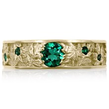 Forest Crown Wedding Band - top view