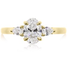 Serenity Three Stone Engagement Ring - top view