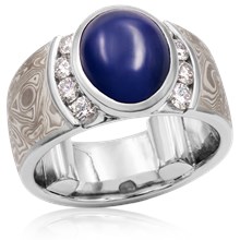 Mokume Heirloom Cabochon Engagement Ring