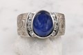 Mokume Heirloom Cabochon Engagement Ring