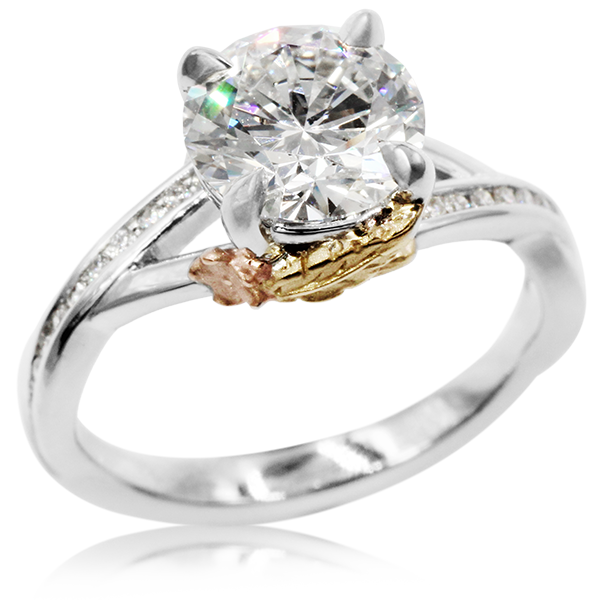 Flower Leaf Twist Engagement Ring