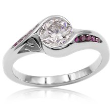 Monogram Wave Engagement Ring