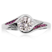 Monogram Wave Engagement Ring - top view