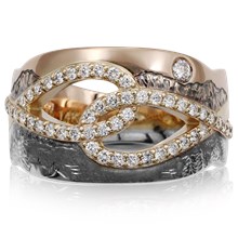 Mountain Infinity Diamond Wedding Band - top view