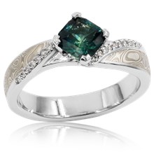 Mokume Bypass Engagement Ring