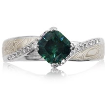 Mokume Bypass Engagement Ring - top view