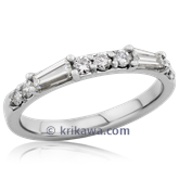 Art Deco Baguette Wedding Band