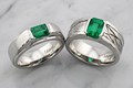 Bezel Mountain Engagement Ring with Rails