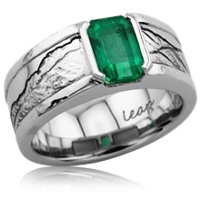 Bezel Mountain Engagement Ring with Rails