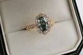 Everly Scalloped Halo Engagement Ring