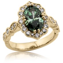 Everly Scalloped Halo Engagement Ring