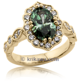 Everly Scalloped Halo Engagement Ring