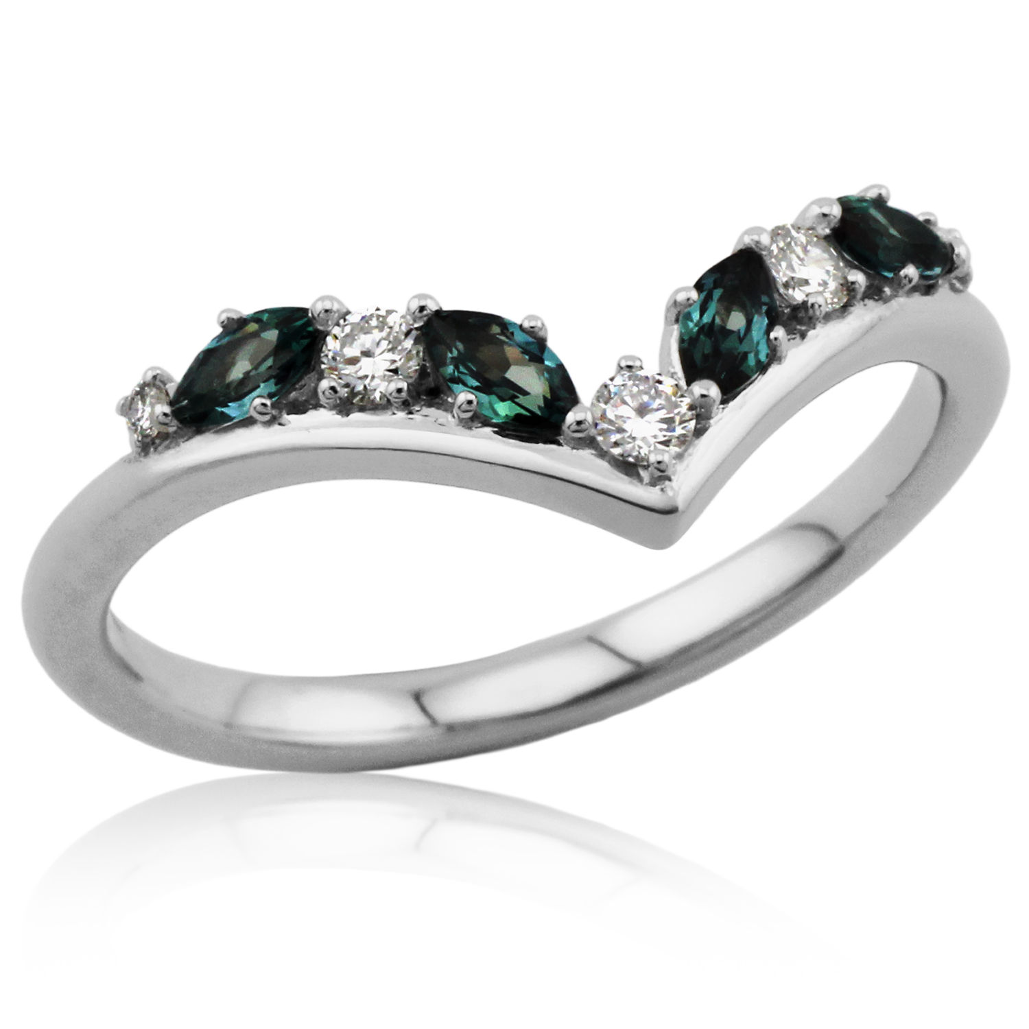 Mixed Shape Chevron Wedding Band