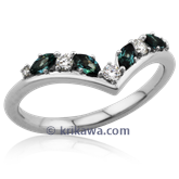 Mixed Shape Chevron Wedding Band