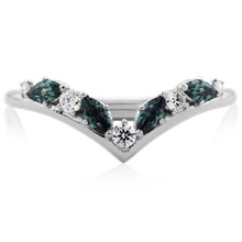 Mixed Shape Chevron Wedding Band - top view