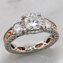 Three Stone Vintage Engagement Ring