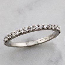 Bead Scalloped Eternity Wedding Band with Diamonds