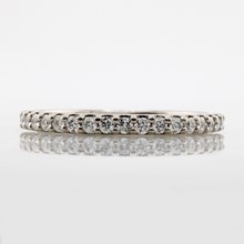Bead Scalloped Eternity Wedding Band with Diamonds - top view