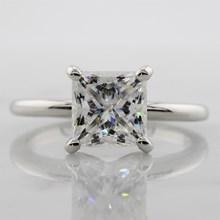 14k White Gold Proposal Ring - top view