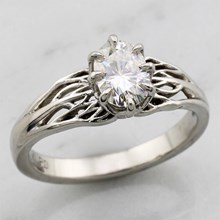 Palladium Tree of Life Engagement Ring