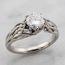 Palladium Embracing Tree Branch Engagement Ring