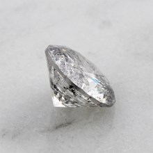 Round Natural Salt and Pepper Diamond - top view