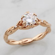 14k Rose Gold Twisted Leaf Engagement Ring