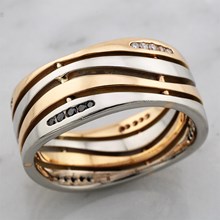 Two Tone Diamond Strata Wedding Band