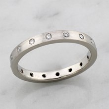 Palladium Straight Diamond Wedding Band