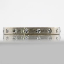 Palladium Straight Diamond Wedding Band - top view