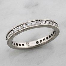 Palladium Diamond Pave Millegrain Wedding Band