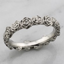 Platinum Ring o' Roses Wedding Band