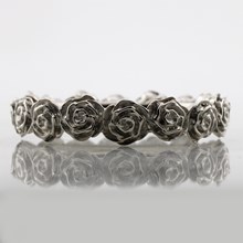 Platinum Ring o' Roses Wedding Band - top view