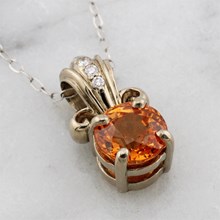 14k Pd White Gold Spessartite Pendant