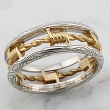 Two Tone Barbed Wire Wedding Band