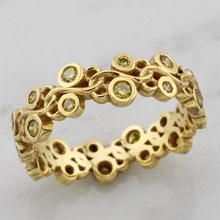 18k Yellow Gold Infinity Vine Diamond Wedding Band