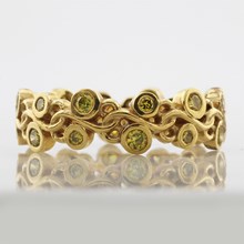 18k Yellow Gold Infinity Vine Diamond Wedding Band - top view