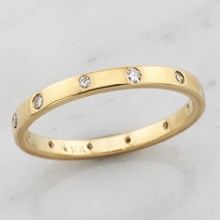 14k Yellow Gold Straight Diamond Wedding Band