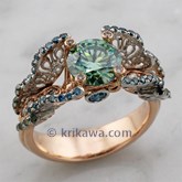 Two Tone Butterfly Wings Engagement Ring