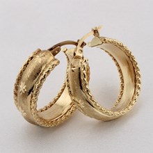 Star Earrings with Rope Rails in 10k Yellow Gold