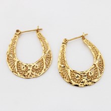 Vintage Pierced Hoops in 14k Yellow Gold