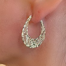 Vintage Pierced Hoops in 14k Yellow Gold - top view